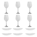 Juego 6 Platos Hondos 6 Copas Color Blanco Tallo Transparent Blanco Pleno