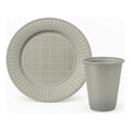 Plato Para Postres + Vaso Descartable X100 Blanco Platos Y Cucharas