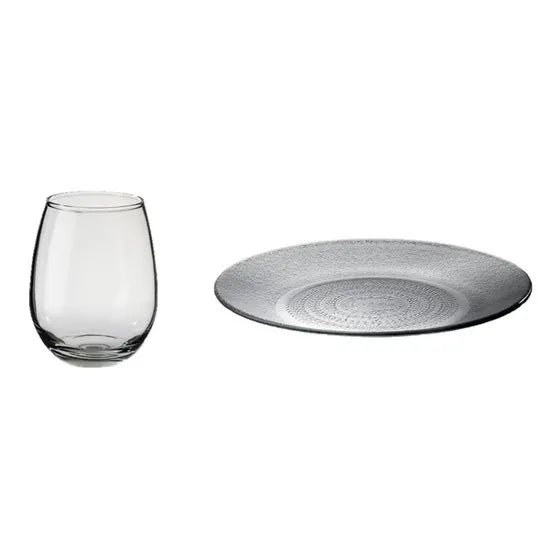 Combo Plato Playo Aquamarine Rigolleau +copón Gourmet X12