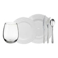 Juego Vajilla Verbano Marzia Carol Cubiertos Rigolleau Vasos Blanco