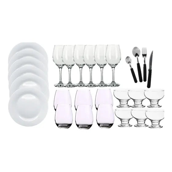 Vajilla Carol Opalina 48 Piezas Almuerzo Vidrio