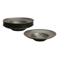 Set 18 Platos Gourmet Porcelana Fineplus Negro Coupe Baralee Negro Negro